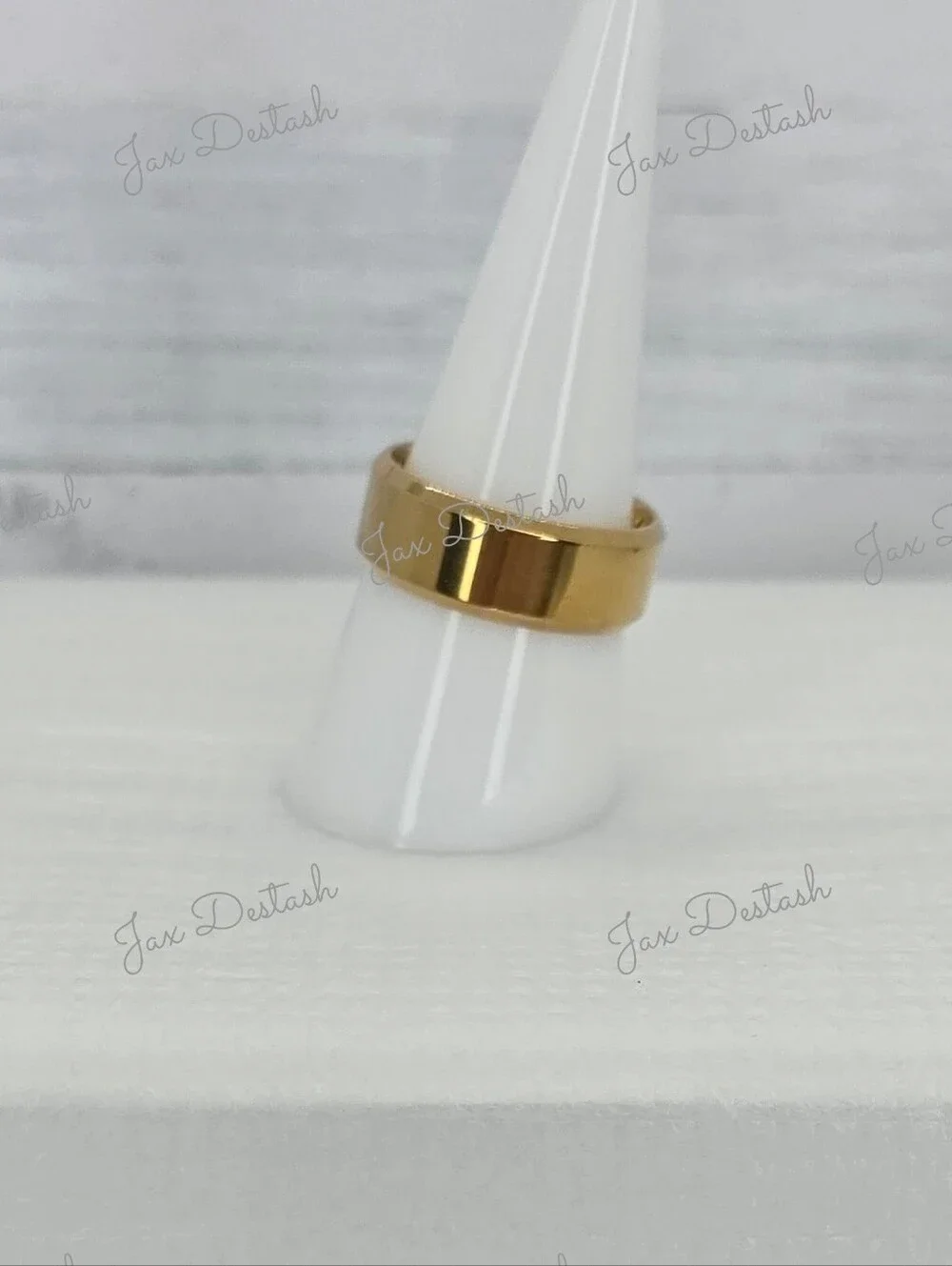 Stainless Steel Classic Polished Gold Band Ring